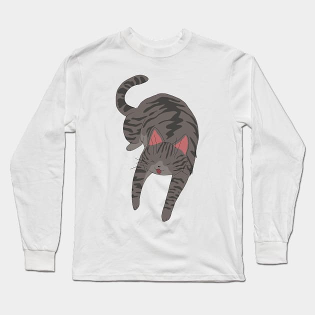 Domestic short hair cat Long Sleeve T-Shirt by Orange-C